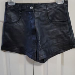 Leather shorts